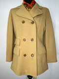 Vintage 1960s Double Breasted Coat in Camel by Spinney - Size UK 12