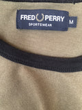 Urban Village Vintage  Top  T-Shirt  Stripes  sportswear  MOD  mens  M  Logo design  Green  Fred Perry