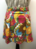 1960s Style Floral Mini Skirt - Size 8