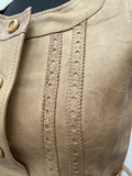 womens  waist belt  vintage  Urban Village Vintage  urban village  suede and leathercraft limited  sleevless  retro  pockets  MOD  midi dress  midi  Leather Dress  Leather  dress  button  brown  Belted waist  belted dress  belted  belt  beige  8