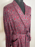 vintage  Urban Village Vintage  urban village  tootal  square print  smoking jacket  robe  Red  pockets  mens  made in britain  long sleeves  Long sleeved top  long sleeved  long sleeve  L  hugh hefner  hugh  hefner  gown  dressing gown  Blue  belted jacket  belted  belt detail  belt  70s  60s  1970s  1960s