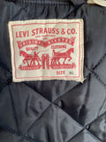 vintage  Urban Village Vintage  thick  pockets  mens  logo  levis strauss  levis  L  Jacket  insulated  elasticated  coat  button down  blanket lined  Black Jacket  black