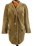 Vintage 1960s Jumbo Corduroy Mod Blazer Jacket in Brown by Velcorex Paris - Size UK 16