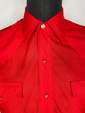western  vintage  Urban Village Vintage  urban village  shirt  roebucks  red  press stud  pointed collar  mens  medium  m  dagger collar  dagger  cowboy  button fastening  70s  1970s