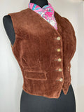 womens  waistcoat  vintage  vest  Urban Village Vintage  urban village  top  sleevless  retro  pure wool  Laddies  corduroy  brown  blouse  40s  40  1940s  100% Wool  10