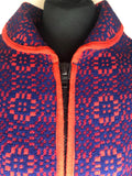 womens  welsh wool  welsh  vintage  Urban Village Vintage  tapestry  S  red  MOD  cape  blue  60s  1960s