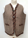1970s Wool Patterned Waistcoat - Size XL