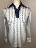 1970s Dagger Collar Contrast Shirt - Size S
