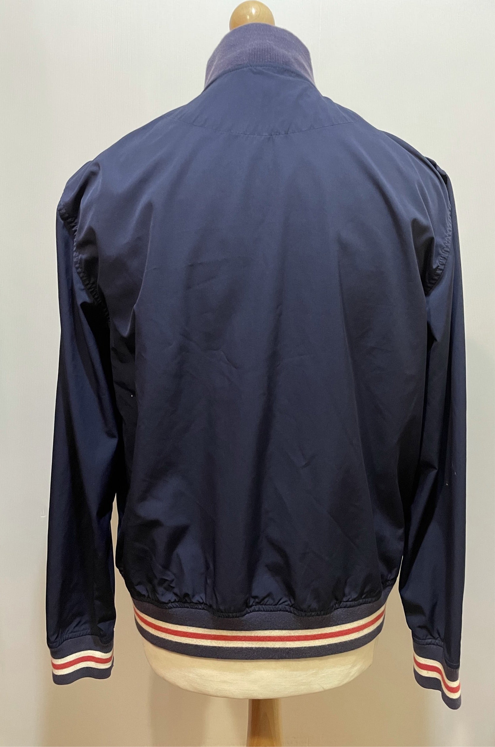 Fred Perry Blue Zip Up Bomber Jacket Size M
