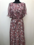 womens  vintage  Urban Village Vintage  urban village  summer  pink  maxi dress  long length dress  floral dress  dress  Debenhams  button front  back zip  70s