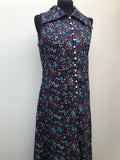 womens  vintage  Urban Village Vintage  urban village  purple  maxi dress  long length dress  floral dress  dress  button front  back zip  70s  1970s  12