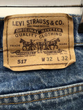 W32  vintage  Urban Village Vintage  straight leg  straight cut  pockets  orange tab  mens  M  Logo design  logo  levis strauss  Levis 517  levis  levi strauss  L30  jeans  jean  jacket  denim  blue  501