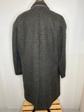 XL  vintage  urban village  large  hooded  grey  formal  dunn & co  crombie  coat  check  casuals  70s  1970s