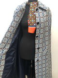 womens  Welsh Woollens  welsh wool  welsh  vintage  Urban Village Vintage  turqoise  tapestry  MOD  L  cape  blue  60s  1960s