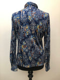1970s Dagger Collar Floral Blouse by Gosell of Sweden - Size 14