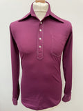 vintage  Urban Village Vintage  urban village  Three Button  stitch detailing  stitch detail  Shirt  S  purple  Mens Shirts  mens  long sleeves  Long sleeved top  long sleeve  disco  dagger collar  collar  button down  big collar  70s  3 button  1970s