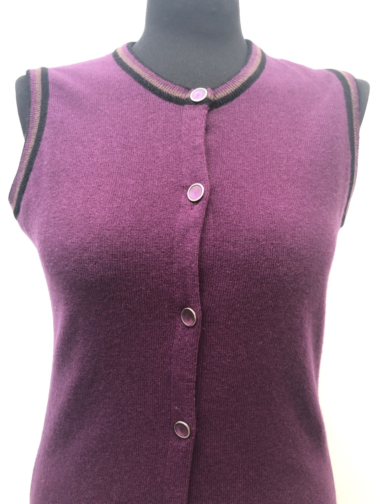 Workwear  womens  vest  Urban Village Vintage  Tank Top  tank  sweater  Stripes  purple  jaeger  cardigan  70s  1970s  12