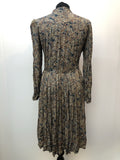 womens  vintage  Urban Village Vintage  pleated skirt  Paisley Print  paisley  long sleeve  Kati at Laura Phillips  Green  dress  brown  70s  1970s