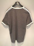 Fred Perry T-Shirt Grey with Logo Strip on Arm - Size XL - MOD Clothing Sportswear - Urban Village Vintage