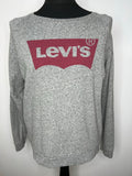 Mens Levis Sweater Grey with Red Printed Logo Design - Size M