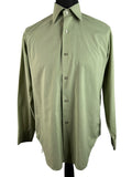 Vintage 1970s Dagger Collar Caravelle Shirt in Green by Tootal - Size L