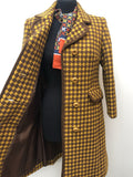 yellow  womens jacket  womens coat  womens  white  vintage  Urban Village Vintage  urban village  retro  patterned  pattern  gingham  coat  brown  60s  1960s  12