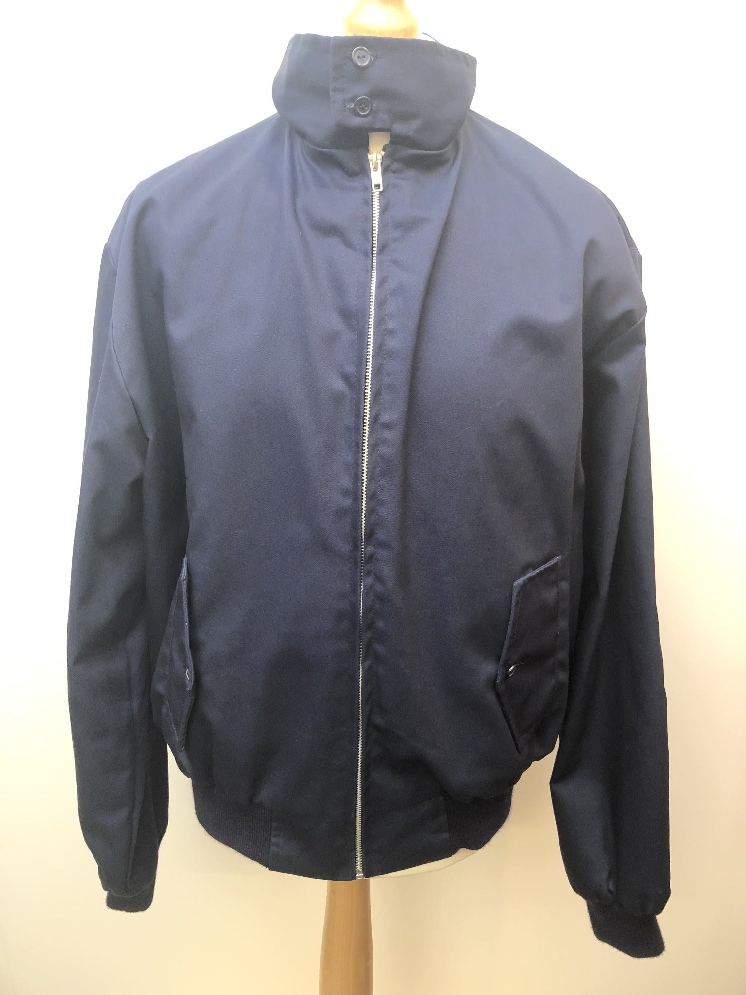 Harrington Jacket in Navy with a Red Tartan Lining Size XXL