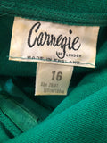 womens  vintage  Urban Village Vintage  stripes  print dress  MOD  Green  dress  collar  Carnegie  Belted waist  belted  70s  70  1970s  14