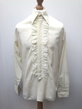 xl  vintage  Urban Village Vintage  urban village  tuxedo shirt  Shirt  ruffles  ruffle front  ruffle  rael brook  Mens Shirts  mens  long sleeves  Long sleeved top  long sleeve  cufflinks  cream  button  70s  1970s