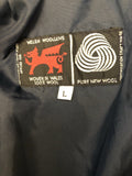 womens  Welsh Woollens  welsh wool  welsh  vintage  Urban Village Vintage  turqoise  tapestry  MOD  L  cape  blue  60s  1960s