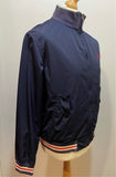 Fred Perry Blue Zip Up Bomber Jacket Size M