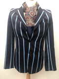 1960s Style Striped Boating Blazer by Adam Waterman - Blue - Size XS