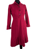 womens  Vintage Clothing Birmingham  vintage  urban village  UK  style  red  pleated dress  pleated  pleat front  long sleeves  long sleeve  ladies  fitted waist  festive  fashion  dress  day dress  collared dress  collared  collar  clothing  clothes  christmassy  christmas  button front  50s  1950s  10