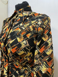 womens  vintage  Urban Village Vintage  urban village  patterned dress  patterned  pattern  long sleeves  long sleeved  long sleeve  dress  dagger collar  collared dress  collared  collar dress  collar  button up  button front  button  big collar  Belted waist  belted  belt detail  belt  autumnal  autumn  8  60s  1960s