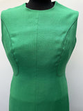 zip  womens  vintage  Urban Village Vintage  urban village  stitch detailing  stitch detail  sleevless  retro  MOD  midi dress  midi  low neck  Green  dress  brown  black stitch  black  back zip  60s  1960s  12