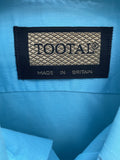 vintage  Urban Village Vintage  urban village  turqoise  tootal  mens  long sleeve  L  disco  dagger collar  collar  button  blue  big collar  70s  1970s
