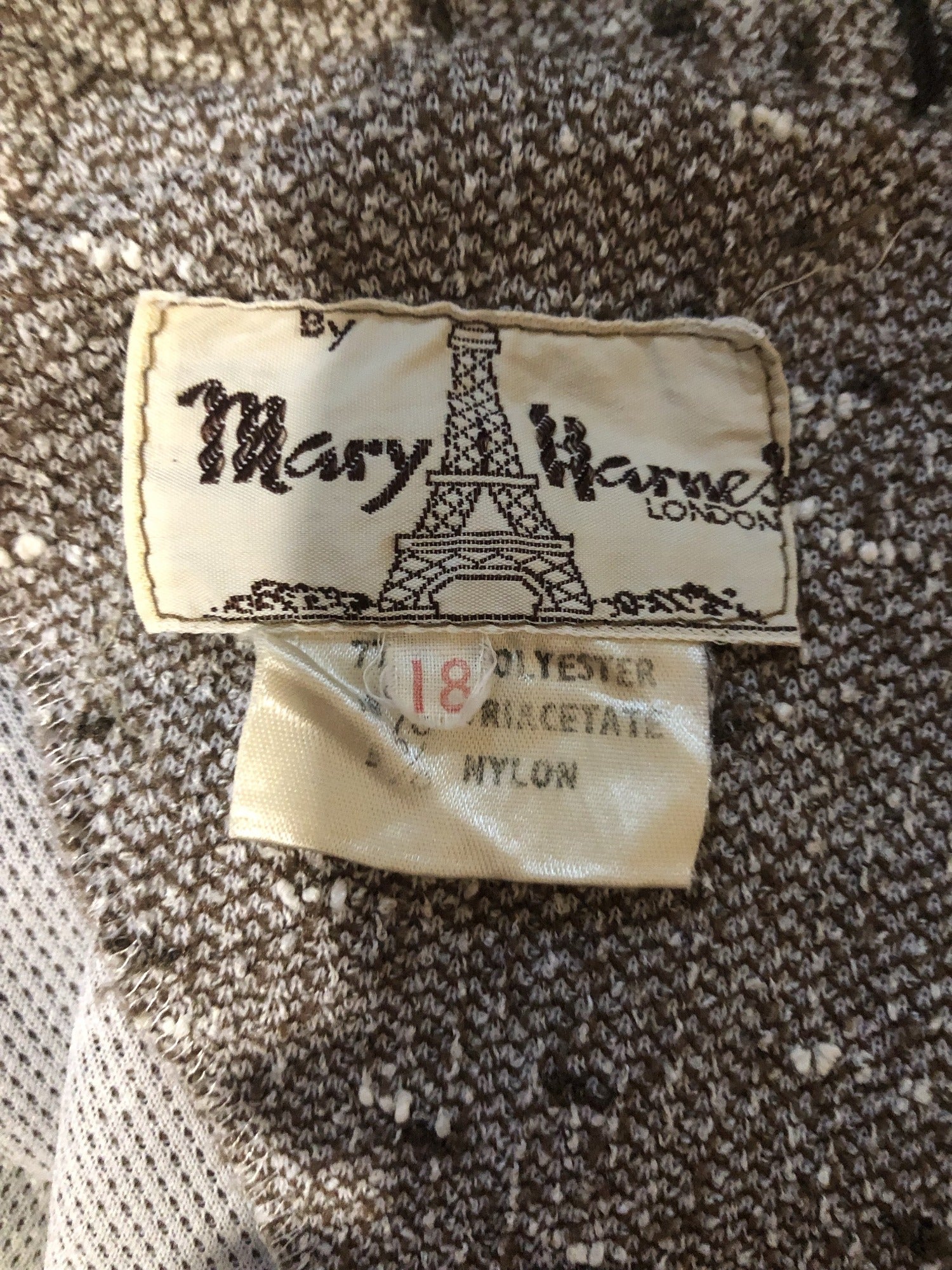 zip back  zip  womens  waist belt  vintage  Urban Village Vintage  urban village  midi  Mary Harnes  dress  collared dress  brown  70s  1970s  14