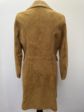 Yellow  womens coat  womens  vintage  Urban Village Vintage  urban village  Suede Jacket  Suede  mustard  midi  long sleeve  leather trim  Leather Coat  Leather  lapels  coat  brown  60s  1960s  12  10/12  10
