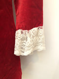 womens  vintage  velvet  Urban Village Vintage  scallop edge lace  ruffles  red  lace sleeves  lace ruffle  lace collar  dress  60s  1960s  10