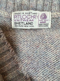 womens  waistcoat  vintage  Vest  tunic top  tunic  top  Tank Top  pure wool  pure new wool  Pitlochry knitwear  lilac  knitwear  knitted  Kintwear  diamond patterned  diamond pattern  cream  button front  Blue  70s  1970s  12  100% Wool