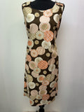 1970s Circular Floral Print Dress - Size 16