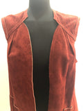 womens  waistcoat  vintage  Urban Village Vintage  Suede Jacket  Suede  Red  70s  1970s  10