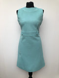 1960s Knee Length Dress in Blue - Size 10