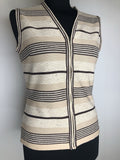 zip front  womens  waistcoat  vintage  Vest  tunic top  tunic  top  Tank Top  Stripes  light knitwear  Ladies Pride  knitwear  knitted  Kintwear  hippy  brown  boho  bohemian  70s  1970s  10