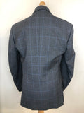 vintage  Urban Village Vintage  urban village  two piece  trousers  suit  straight leg  retro  red paisley  pockets  Paisley Print  paisley lined  paisley  mens  M-L  M  long sleeve  L  Jacket  Hugo Sanchez  grey  blue check  blazer jacket  70s  1970s