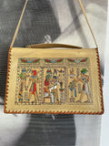 womens bag  vintage  Urban Village Vintage  urban village  tan  straps  strap detail  soft leather  Shoulder bag  printed  print design  print  mirror  leather stitch  Leather detailing  Leather  hieroglyphic  Egyptian print  Egyptian  cigarette case  brown leather  box bag  bag  70s  60s  1970s  1960s