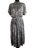 Vintage 1970s Belted Floral Print Lace Ruffle Neck Summer Dress by Avocado London - Size UK 10