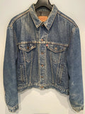 Vintage 90's 1990's Levis Blanket Lined Denim Trucker Jean Jacket Blue XL 46 Mens Clothing