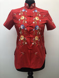 Vintage Chinese Floral Embroidered Blouse - Size 8