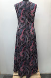 womens  vintage  Urban Village Vintage  sleevless  pockets  maxi dress  maxi  lurex  glitter  floral dress  evening dress  dress  back zip  70s  1970s  10